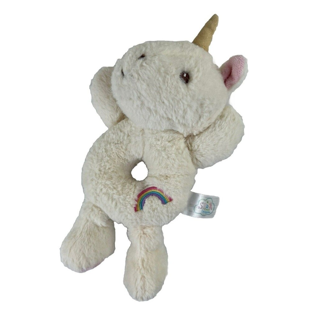 Spark Create Imagine Unicorn Plush Rattle Ring Rainbow Crinkle Lovey Walmart Toy
